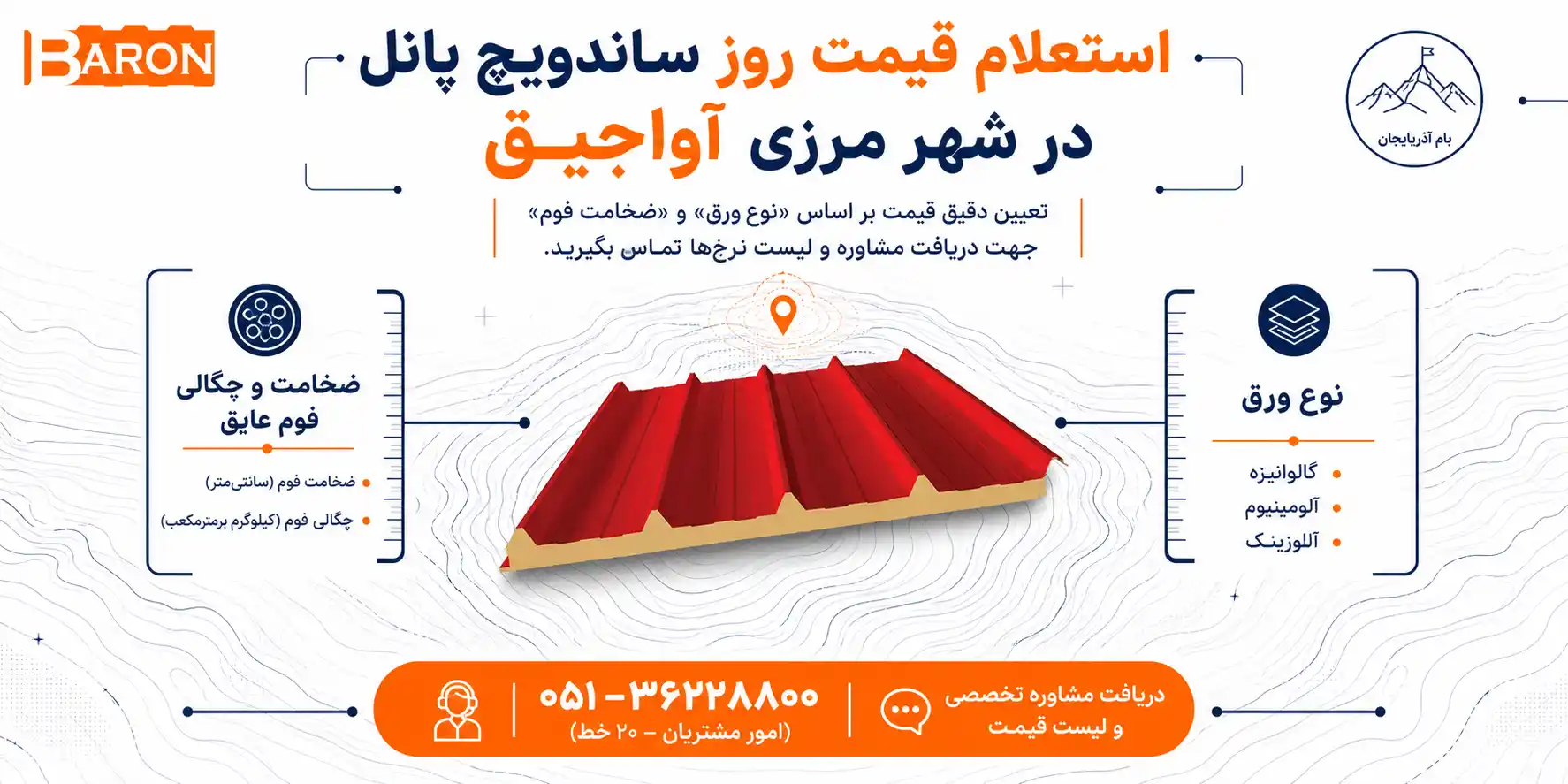 استعلام قیمت روز انواع پنل ساندویچی در شهر آواجیق